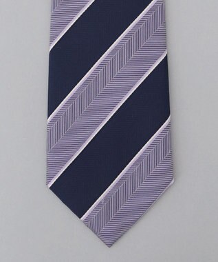 GOTAIRIKU 【日本製】西陣ネクタイ_レジメンタルストライプ柄 パープル系1