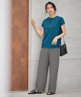 ANY ニットリブフレンチスリーブプルオーバー グリーン