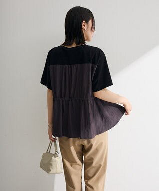 Green Parks 異素材ドッキングプルオーバー Black