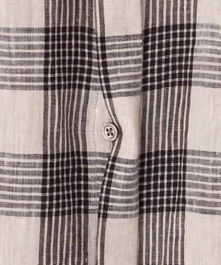 J.PRESS LADIES 【洗える】フレンチリネン チェック ブラウス ブラック×ベージュチェック系3