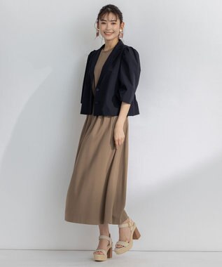 組曲 L 【洗える】ライトタイプライター ジャケット ネイビー系