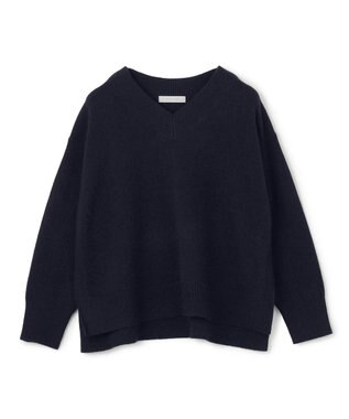 UNFILO 【野呂佳代さん着用】カシミヤブレンド Vネックニット ネイビー