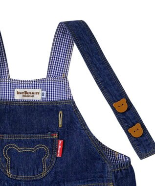 MIKI HOUSE HOT BISCUITS 【70-90cm】 デニム オーバーオール インディゴブルー
