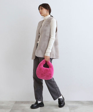 MOONBAT Faviora Faux Fur フェイクファー ワンハンドルバッグ ／ファーバッグ ローズピンク