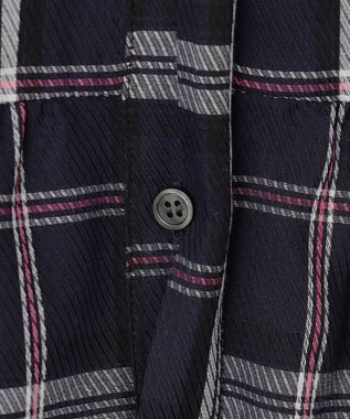 組曲 【WEB限定】シアーツイルチェック チュニックブラウス ネイビー系3