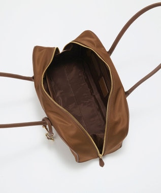 TOPKAPI 【Breath TOPKAPI】PRIM プリム ナイロン ロングハンドル ミニ ボストン トートバッグ チャーム付き ブラウン