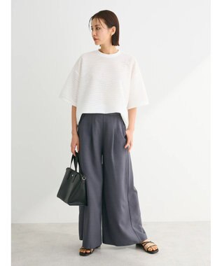 Green Parks ・ＥＬＥＮＣＡＲＥ　ＤＵＥ　リネンライクワイドパンツ Charcoal Gray