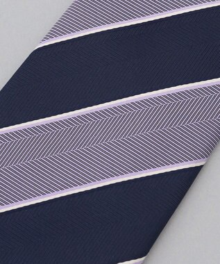 GOTAIRIKU 【日本製】西陣ネクタイ_レジメンタルストライプ柄 パープル系1