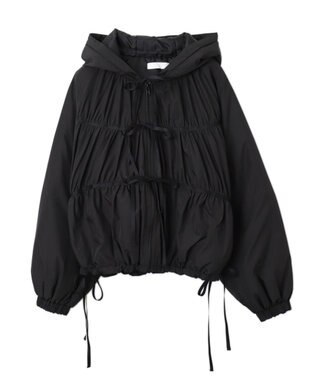 WEGO リボンフードブルゾン ブラック