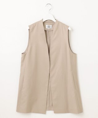 J.PRESS LADIES 【セットアップ対応・洗える・UVケア・速乾】 OXIJEWELストレッチ ジレ ベージュ系