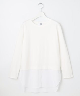 J.PRESS LADIES 【接触冷感・UVケア】レイヤードジャージー カットソー ホワイト系