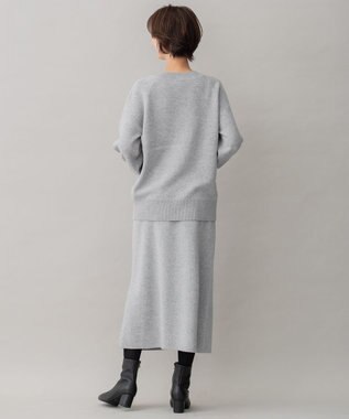 自由区 【洗える】ウールカシミヤブレンド ニットスカート ライトグレー系