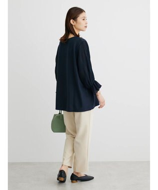 Green Parks マジョリカドッキング７分袖プルオーバー Navy