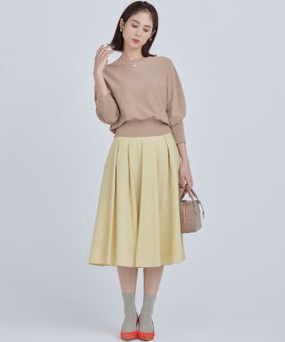 組曲 L 【5色展開・UVケア】スタイルアップ ドルマンスリーブ ニット キャメルベージュ系