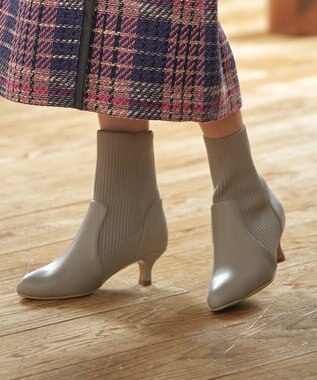 【23.0~24.5cm】リブポインテッド ブーツ