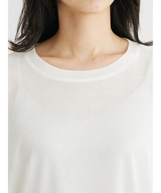 Green Parks 袖チュールドッキングシアープルオーバー Off White