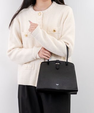 blancle シュリンクレザー ワンハンドルフォーマルバッグ ブラック