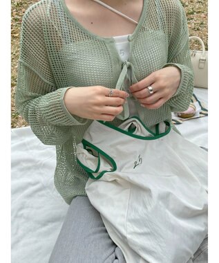 Green Parks ＳＥＴ２点　透かしカーデ＋キャミソール Green