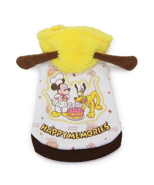 PET PARADISE ディズニー ミッキーマウス＆プルート パーカー 《ケーキ柄》 小型犬 ホワイト×ブラウン