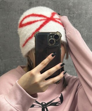 WEGO シャギーリボンニットワッチ ホワイト