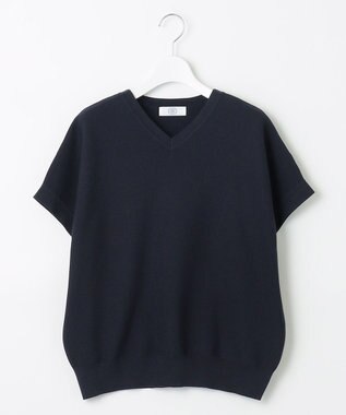 J.PRESS LADIES 【洗える・抗菌防臭】ドルマンガーター ニット ネイビー系