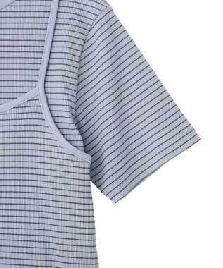 CRAFT STANDARD BOUTIQUE 2点セット/ボーダーキャミ+Tシャツ Light Blue