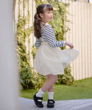 ANY KIDS チュール付き ジャンパースカート エクリュ