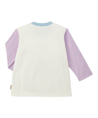 MIKI HOUSE HOT BISCUITS 【80-120cm】ビッグフェイスプリント 長袖Tシャツ ベージュ