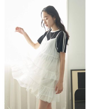 earth music&ecology チュールミニキャミワンピース Ivory
