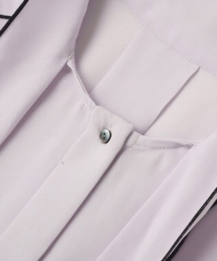 YECCA VECCA 配色ラインボウタイブラウス Off White