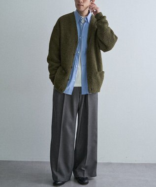 CRAFT STANDARD BOUTIQUE フェザーモールニットカーディガン Khaki