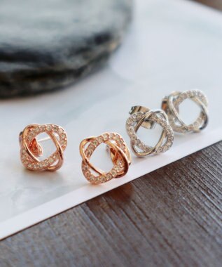 Tiaclasse 【金属アレルギー対応】ストーンクロスタイニーピアス シルバー