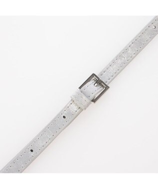 UNBILLION カシュカシュ cachecache / シルクサテン風合皮筒形ショルダー シルバー