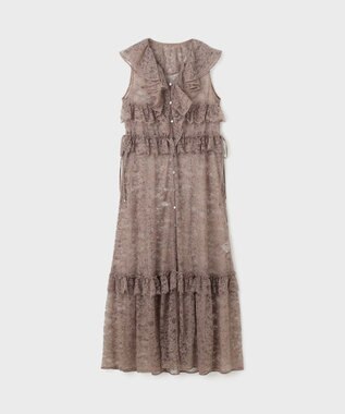 GRACE CONTINENTAL フリルカラーレースワンピース グレー