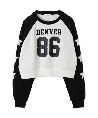 WEGO スターナンバリングラグランスウェット ブラック