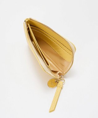 TOPKAPI 【TREASURE TOPKAPI】クロスエンボス レザー L字ファスナー ミニ 財布 レモンイエロー