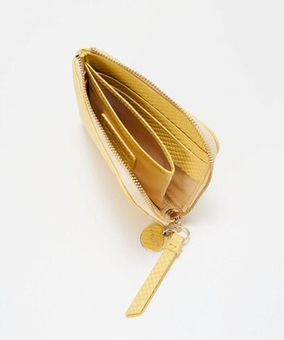 TOPKAPI 【TREASURE TOPKAPI】クロスエンボス レザー L字ファスナー ミニ 財布 レモンイエロー