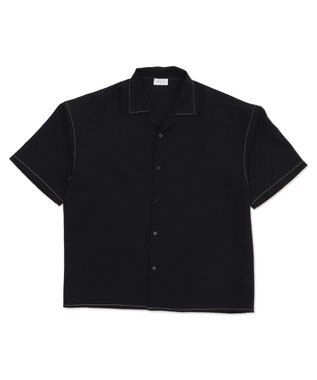 WEGO 【速乾/しわになりにくい/MLサイズ展開】ドライポリオープンカラーシャツ（SS） ブラックその他