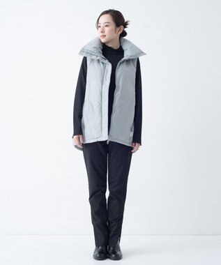 日本製/高品質ダウン】STAND COLLAR DOWN VEST グリーンダウン