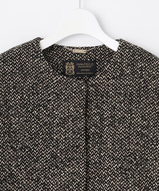 自由区 MANTECOツイード コクーンシルエットコート ベージュ系8