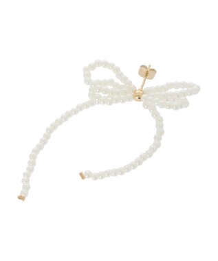 Green Parks ・ＨＡＬＦ　ＴＩＭＥ　パールダブルリボンピアス White