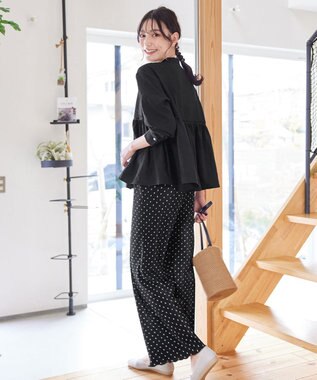 Tiaclasse 【洗える】ピンタックギャザーブラウス ブラック