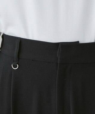 WEGO 起毛TR ワイドストレートスラックス ブラック