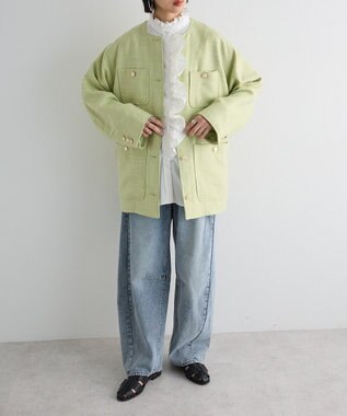 Green Parks フリルブラウス Off White