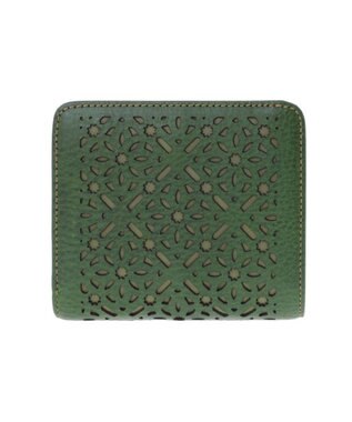 genten ダイヤカットワーク　二つ折り財布 フォレストグリーン