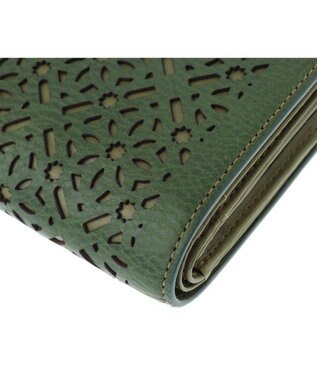 genten ダイヤカットワーク　二つ折り財布 フォレストグリーン