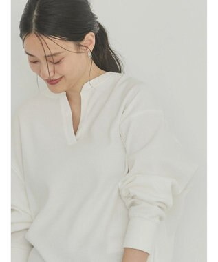 AMERICAN HOLIC スキッパーワッフルプルオーバー Off White