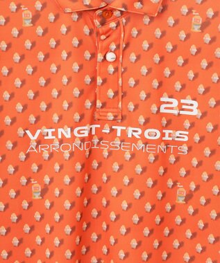 23区GOLF 【MEN】【接触冷感・UVケア・吸水速乾】アイス柄 ポロシャツ オレンジ系5