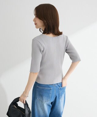 Green Parks ・ｓｗｉｎｇ　ｂｙ　フロントリボンリブニット Light Gray