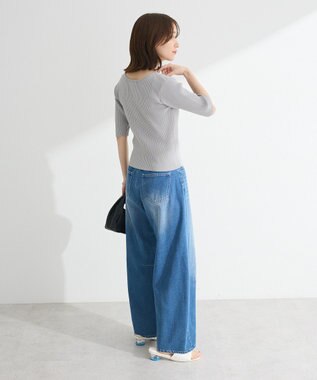 Green Parks ・ｓｗｉｎｇ　ｂｙ　フロントリボンリブニット Light Gray